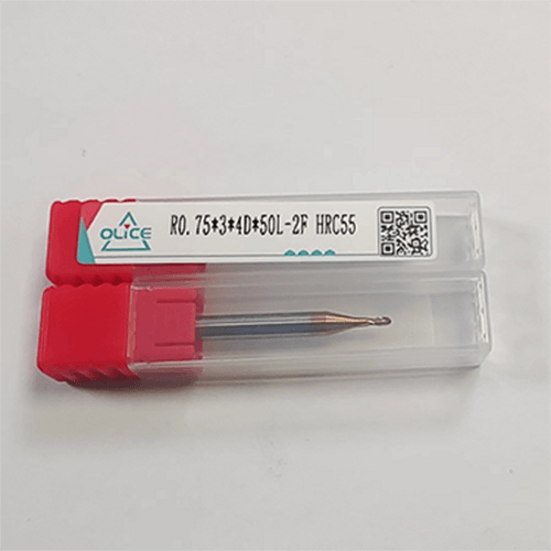 欧丽仕/OLice55度钨钢立铣刀二刃球头刀钢用球刀R0.75*3*4D*50L-2F