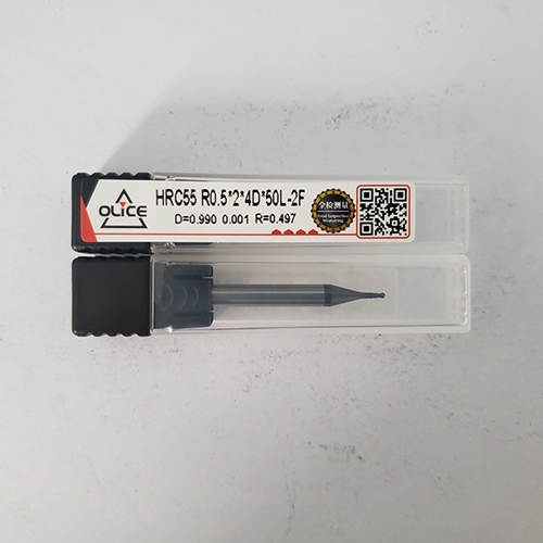 欧丽仕/OLice55度钨钢立铣刀二刃球头刀钢用铣刀R0.5*2*4D*50L-2F