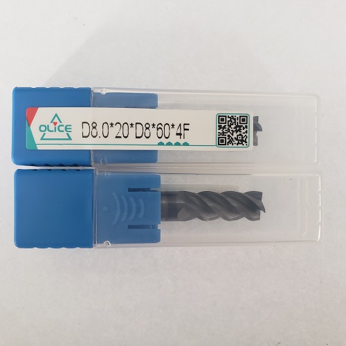 欧丽仕/OLice钨钢立铣刀四刃平头刀不锈钢专用铣刀D8.0*20*D8*60*4F