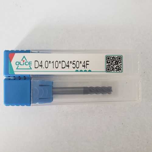 欧丽仕/OLice钨钢立铣刀四刃平头刀不锈钢专用铣刀D4.0*10*D4*50*4F