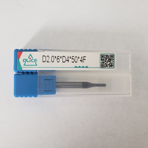 欧丽仕/OLice钨钢立铣刀四刃平头刀不锈钢专用铣刀D2.0*6*D4*50*4F