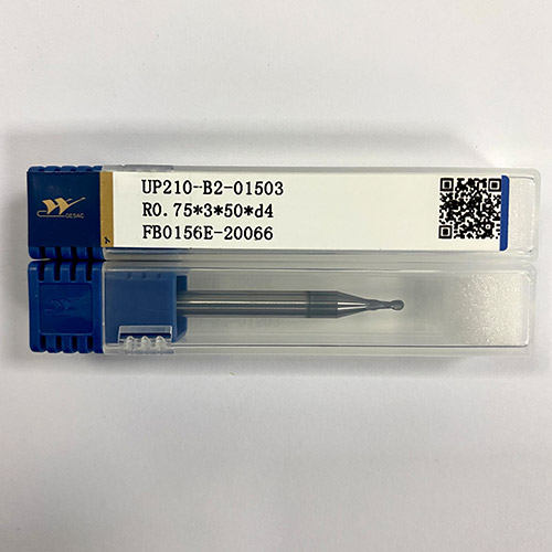厦门金鹭钨钢铣刀球刀二刃球头刀钢用立铣刀UP210-B2-01503（R0.75*3*50*d4）