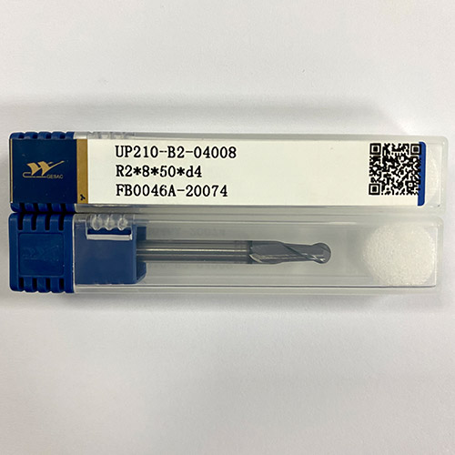 厦门金鹭钨钢铣刀球刀二刃球头刀钢用立铣刀UP210-B2-04008（R2*8*4D*50L-2F）