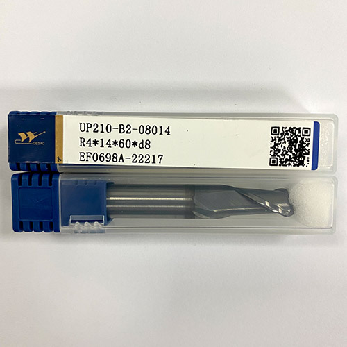 厦门金鹭钨钢铣刀球刀二刃球头刀钢用立铣刀UP210-B2-08014（R4*14*8D*60L-2F）